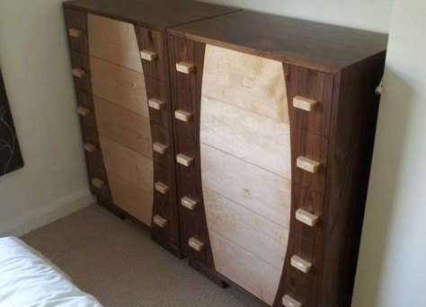 Todd chest of drawers in Walnut & Maple